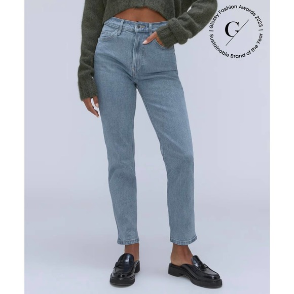 Everlane Denim - Everlane Light Wash High Rise Original Cheeky Jeans, 25